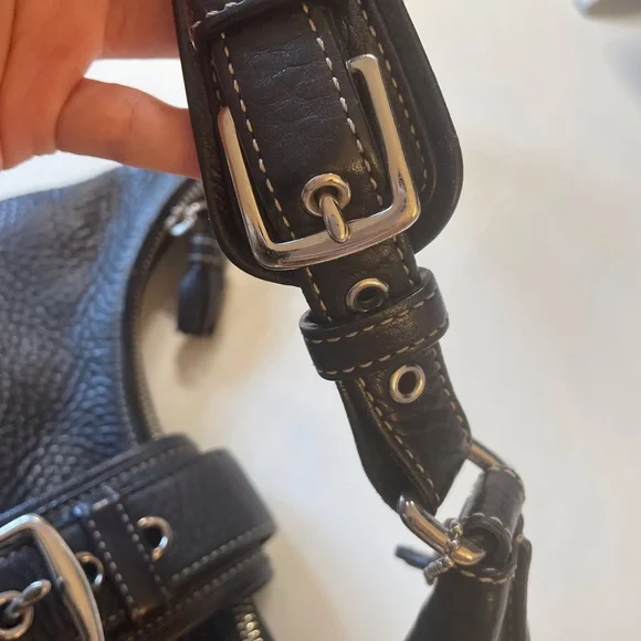 Vintage Coach Black Leather Shoulder Bag 5054 - Picture 5 of 9